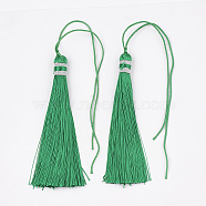 Polyester Tassel Big Pendant Decorations, Sea Green, 96~105x8~9mm(FIND-S278-05)