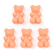 Opaque Acrylic Beads, Bear, PeachPuff, 18x11x7mm, Hole: 1.6mm(SACR-T351-004G)