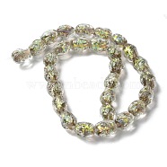 Handmade Foil Lampwork Beads Strands, Nuggets, Clear, 13.5~14x10.5mm, Hole: 1.2~1.5mm, about 28pcs/strand, 14.84''(37.7cm)(FOIL-Z001-06D)