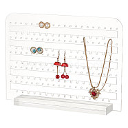 6-Tier Transparent Acrylic Earring Display Stands, Earring Organizer Holder, Rectangle Pattern, Finished Product: 4x25x18.5cm(EDIS-WH0031-14B)