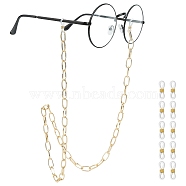 ARRICRAFT Aluminium Cable Chains/Paperclip Chains Eyeglasses Chains, Neck Strap for Eyeglasses, with Rubber Loop Ends, Golden, 29.5 inch(75cm), 10sets/box(AJEW-AR0001-09G)