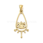 304 Stainless Steel Pendant Cabochon Settings, Rhinestone Settings, Teardrop with Eye, Golden, Tray: 3mm,Fit for 1mm Rhinestone, 31x15x1.5mm, Hole: 6x3.5mm(STAS-D015-01G)