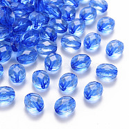 Transparent Acrylic Beads, Oval, Royal Blue, 10x8x5.5mm, Hole: 1.5mm, about 1550pcs/500g(TACR-S154-18A-86)
