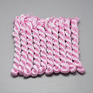 Braided Polyester Cords, Pearl Pink, 1mm, about 28.43 yards(26m)/bundle, 10 bundles/bag(OCOR-Q039-009)