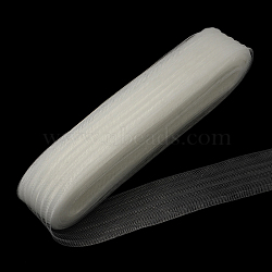 Mesh Ribbon, Plastic Net Thread Cord, White, 4.5cm, about 25yards/bundle(PNT-R012-4.5cm-01)