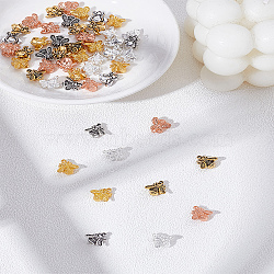 50Pcs 5 Colors Tibetan Style Alloy Pendants, Bees Charms, Mixed Color, 10.5x10.5x4.5mm, Hole: 1mm, 10pcs/color(FIND-LP0006-65)