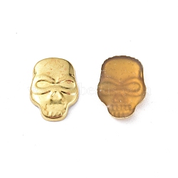 Brass Hotfix Skull Studs, Flat Back Iron On Skull Cabochons, Golden, 11x8x1.5mm, about 10000pcs/bag(KK-WH0033-85G)