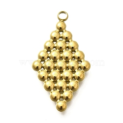 Ion Plating(IP) 304 Stainless Steel Pendants, Golden, Rhombus, 26x15x3mm, Hole: 2mm(STAS-C115-01B-G)