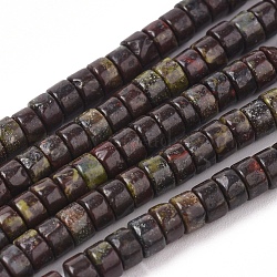 Natural Dragon Blood Beads Strands, Flat Round/Disc, 4x2mm, Hole: 0.7mm, about 154pcs/strand, 15.43 inch(39.2cm)(G-F631-A25)