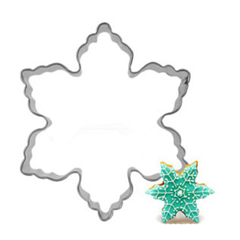 304 Stainless Steel Christmas Cookie Cutters, Cookies Moulds, DIY Biscuit Baking Tool, Snowflake, Stainless Steel Color, 81x19.5mm