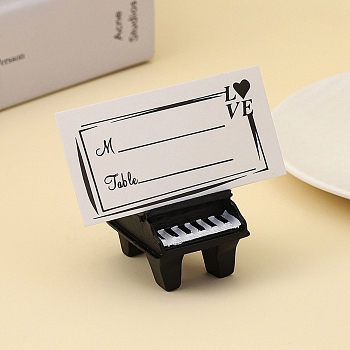 Piano Resin Name Card Holder, Photo Memo Holders, for School Office Supplies, Black, 39x35x49mm