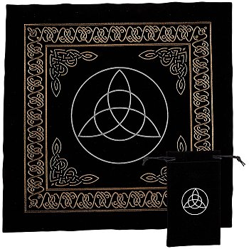 Flannelette Altar Tarot Tablecloth, with Velet Bags, Rectangle, Star Pattern, 500x500x0.8mm, 181x105x1.5~4mm, 2pcs/set