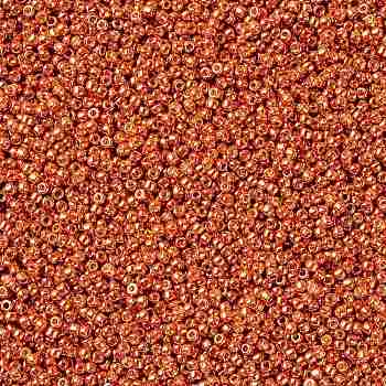 TOHO Round Seed Beads, Japanese Seed Beads, (PF562) Permafinish Opaque Galvanized Saffron, 8/0, 3mm, Hole: 1mm, about 222pcs/10g