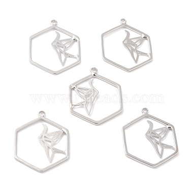 Platinum Hexagon Alloy Pendants