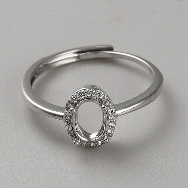 Sterling Silver Open Cuff Ring Findings(STER-WH0061-21B)-1