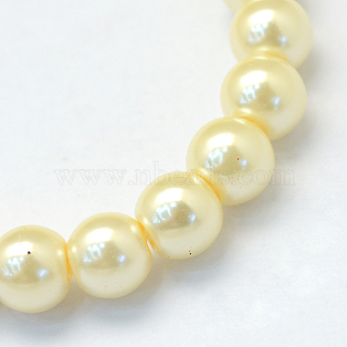 Baking Painted Pearlized Glass Pearl Round Bead Strands(HY-Q330-8mm-21)-2