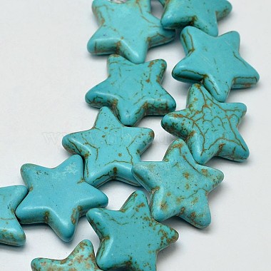 12mm MediumTurquoise Star Synthetic Turquoise Beads
