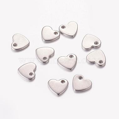 Original Color Blacnk Stamping Tag Heart Charms 304 Stainless Steel Pendants(X-STAS-Q112)-2