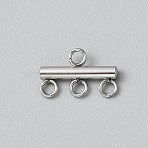 304 Stainless Steel Column Chandelier Component Links, Stainless Steel Color, 9x15x2.5mm, Hole: 2mm(STAS-WH0036-48B-P)