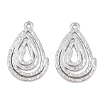 304 Stainless Steel Pendants, Texture Teardrop Charms, Stainless Steel Color, 29x19x1.5mm, Hole: 1.6mm(SA-CBAE7EB-05P)