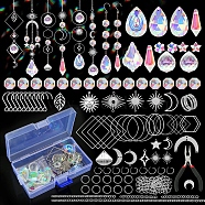 DIY Moon & Sun & Star Suncatchers Making Kit, Including Brass Chains & Pendant & Connector Links, Glass Beads & Charms, Platinum, 150x90x40mm(PW-WG75720-02)