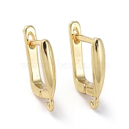 Brass Hoop Earring Findings with Latch Back Closure, with Horizontal Loop, Teardrop, Golden, 19x3x13mm, Hole: 1.6mm, Pin: 1mm(ZIRC-G158-20G)