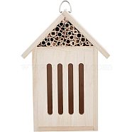 Unfinished Wooden Insects House, Creative Wooden Hanging Bird House, for Small Bird DIY Birdcage Making or Decoration, BurlyWood, 150x89x225mm(HJEW-WH0007-02)