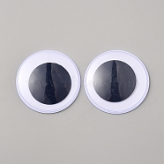 Plastic Eye Cabochons, with Self Adhesive, DIY Scrapbooking Crafts Toy Accessories, Black, 50x7mm(KY-WH20002-01B)