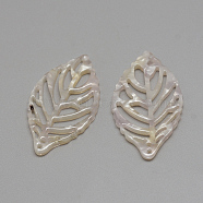 Cellulose Acetate(Resin) Pendants, Leaf, Misty Rose, 38.5x22x2.5mm, Hole: 1.5mm(X-KY-S105-A311)