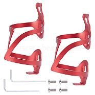 Aluminum Alloy Bicycle Drink Water Bottle Cup Holder Cage, Red, 148x77x20mm(AJEW-WH0143-30C)