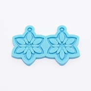 DIY Snowflake Silicone Fondant Molds, for DIY Cake Decoration, UV & Epoxy Resin Earrings Making, Sky Blue, 45x70x5mm(DIY-TAC0011-26)