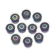 Rack Plating Rainbow Color Alloy Beads, Cadmium Free & Nickel Free & Lead Free, Tyre, 8x2mm, Hole: 1.2~2mm(PALLOY-S180-353)