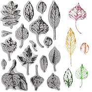 Clear Silicone Stamps, for DIY Scrapbooking, Photo Album Decorative, Cards Making, Leaf, 160x110x2.5mm(DIY-WH0504-51C)