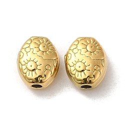 304 Stainless Steel Beads, Oval, Real 18K Gold Plated, 8x6.5x4mm, Hole: 1.5mm(STAS-I203-22G)