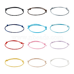 120Pcs 12 Colors Korean Waxed Polyester Cord Bracelet Making, for Adjustable Bracelet Making Supplies, Mixed Color, Inner Diameter: 40~70mm, 10pcs/color(AJEW-TA0001-23)