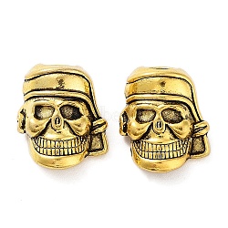 Tibetan Style Alloy Beads, Cadmium Free & Lead Free, Skull Helmet Beads, Antique Golden, 17x15x10mm, Hole: 5mm, about 227pcs/1000g(FIND-Q094-11AG)