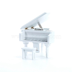 1:12 Miniature Dollhouse Furniture Simulation Model, Triangle Piano Stand Ornament, White, 85x80x68mm(PW-WG20556-01)