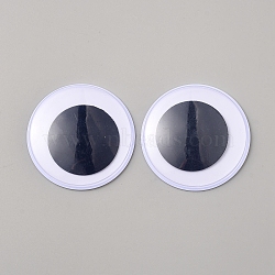 Plastic Eye Cabochons, with Self Adhesive, DIY Scrapbooking Crafts Toy Accessories, Black, 50x7mm(KY-WH20002-01B)