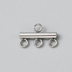 304 Stainless Steel Column Chandelier Component Links, Stainless Steel Color, 9x15x2.5mm, Hole: 2mm(STAS-WH0036-48B-P)