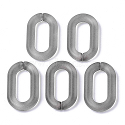 Transparent Acrylic Linking Rings, Quick Link Connectors, for Cable Chains Making, Oval, Frosted, Black, 27x16.5x4mm, Inner Diameter: 18x8mm(OACR-N009-005A-F01)