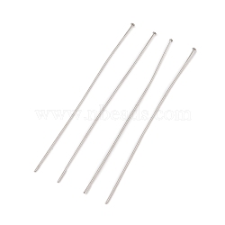 304 Stainless Steel Flat Head Pins, Stainless Steel Color, 65x0.5mm, Head: 1.5mm(STAS-Z089-03P-10)