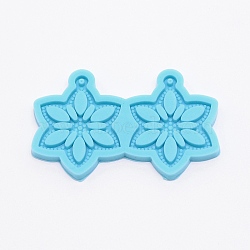 DIY Snowflake Silicone Fondant Molds, for DIY Cake Decoration, UV & Epoxy Resin Earrings Making, Sky Blue, 45x70x5mm(DIY-TAC0011-26)