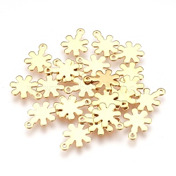 304 Stainless Steel Pendants, Flower, Golden, 13x10.5x0.7mm, Hole: 1mm(STAS-G176-30G)