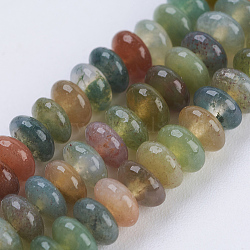 Natural Indian Agate Beads Strands, Rondelle, 4.5~5x2~2.5mm, Hole: 0.8mm, about 162~166pcs/strand, 15.1  inch~15.3 inch(38.5~39cm)(G-P354-14B-4x2mm)