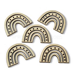 100Pcs Wood Pendants, Rainbow Charms, Beige, 25x38.5x2.5mm, Hole: 1.6mm, 100pcs/set(WOOD-G020-02)