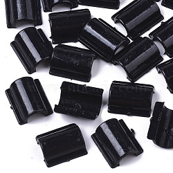 Opaque AS Plastic Base Buckle Hair Findings, for Hair Tie Accessories Making, Black, 13.5x11.5x4.5mm, about 2000pcs/bag(FIND-T064-005A)