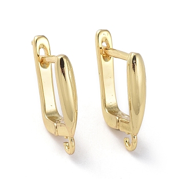 Brass Hoop Earring Findings with Latch Back Closure, with Horizontal Loop, Teardrop, Golden, 19x3x13mm, Hole: 1.6mm, Pin: 1mm
