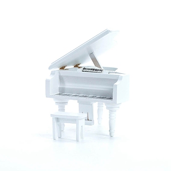 1:12 Miniature Dollhouse Furniture Simulation Model, Triangle Piano Stand Ornament, White, 85x80x68mm