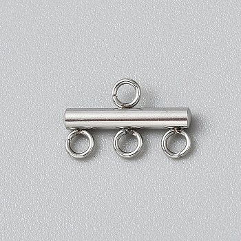 304 Stainless Steel Column Chandelier Component Links, Stainless Steel Color, 9x15x2.5mm, Hole: 2mm