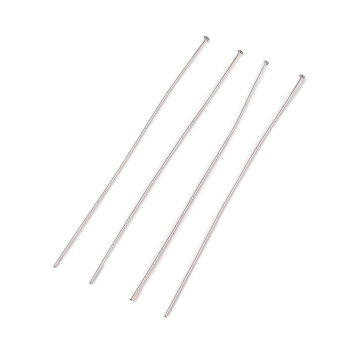 304 Stainless Steel Flat Head Pins, Stainless Steel Color, 65x0.5mm, Head: 1.5mm